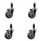 Service Caster 3.5'' Gray Poly Wheel Swivel 1-1/8'' Expanding Stem Caster Set, 4PK SCC-EX20S3514-PPUB-118-4 - alternate 1